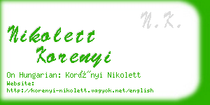 nikolett korenyi business card